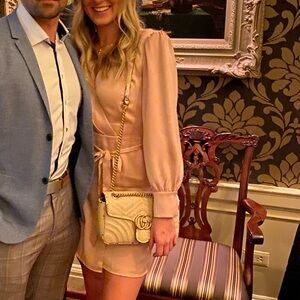 Adelyn Rae Blush Pink Long Sleeve Wrap Mini Dress